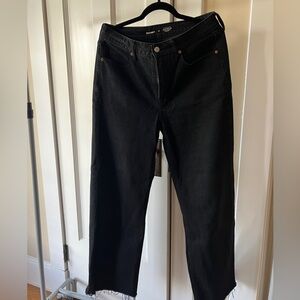 Old Navy Extra High-Rise Sky High Wide Leg Black Jeans, Size 10